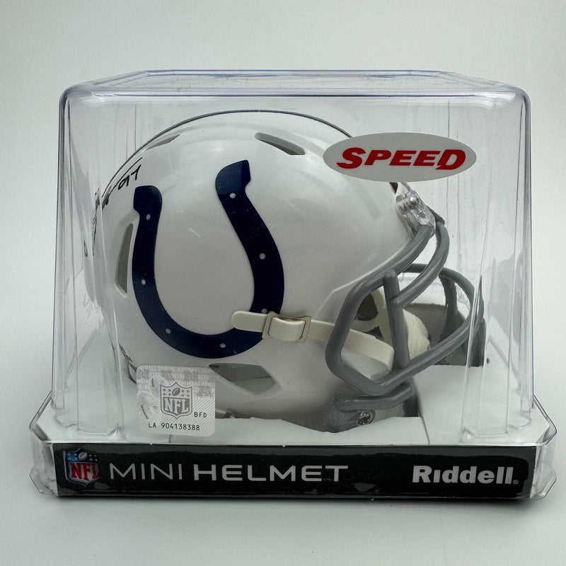Autographed/Signed Laiatu Latu Indianapolis Colts Mini Football Helmet JSA COA