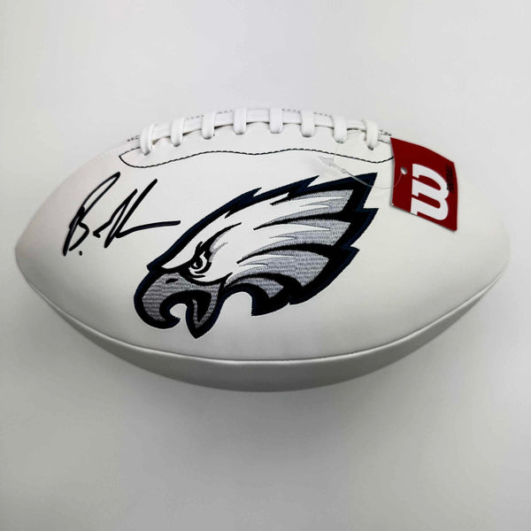 Autographed/Signed Brandon Graham Philadelphia Eagles Full Size F/S White Panel Logo Football Beckett BAS COA