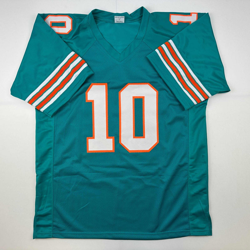 Autographed/Signed Tyreek Hill Cheetah Miami Retro Teal Football Jersey Beckett BAS COA