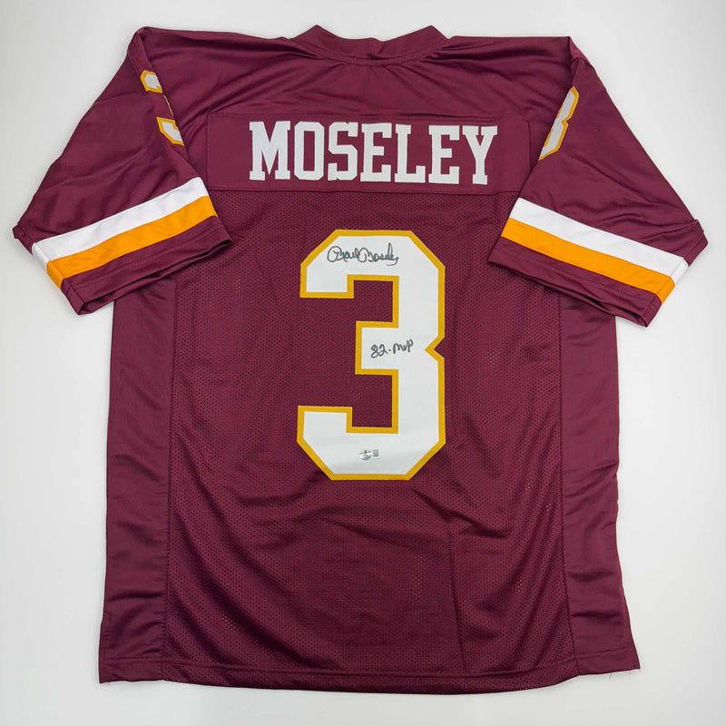 Autographed/Signed Mark Moseley 82 MVP Washington Burgundy Football Jersey Beckett BAS COA