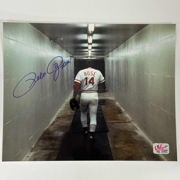 Autographed/Signed Pete Rose Cincinnati Red 8x10 Baseball Photo Athlete Hologram COA Holo #4