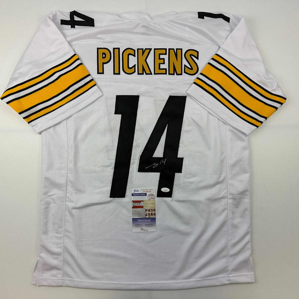Autographed/Signed George Pickens Pittsburgh White Football Jersey JSA COA