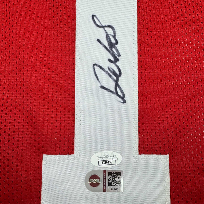 Autographed/Signed Deebo Samuel San Francisco Red Football Jersey JSA COA