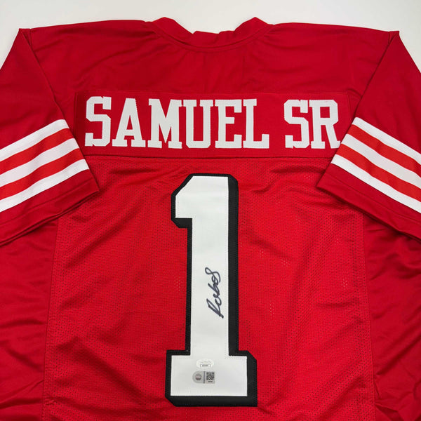 Autographed/Signed Deebo Samuel San Francisco Red Alternate Football Jersey JSA COA