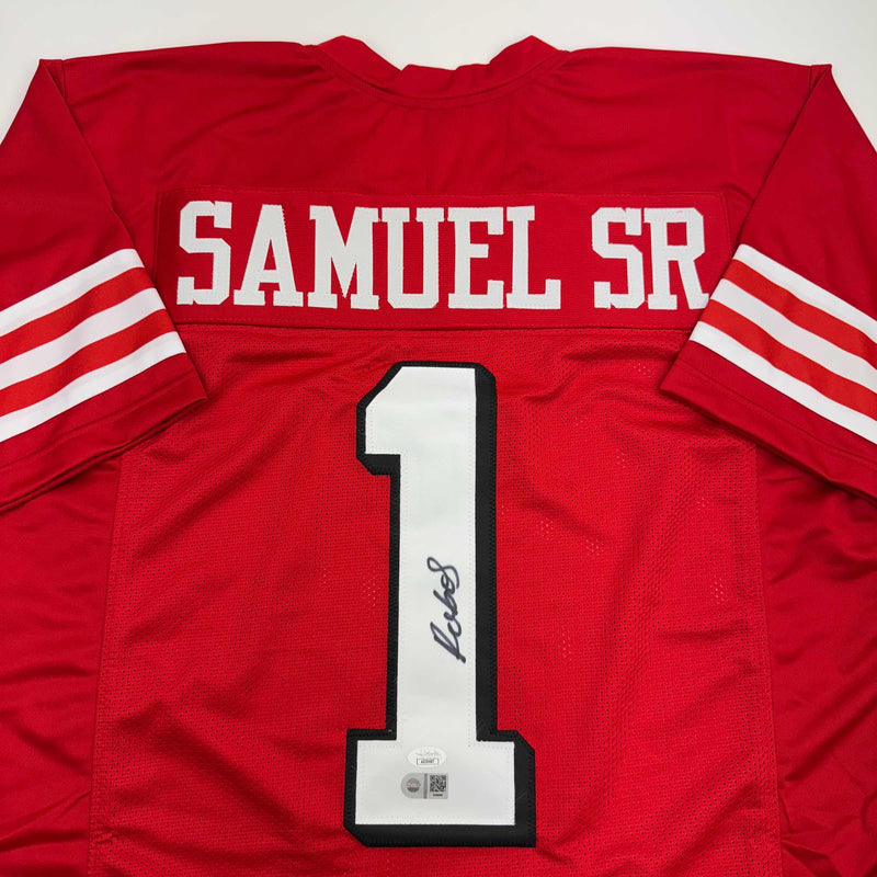 Autographed/Signed Deebo Samuel San Francisco Red Alternate Football Jersey JSA COA