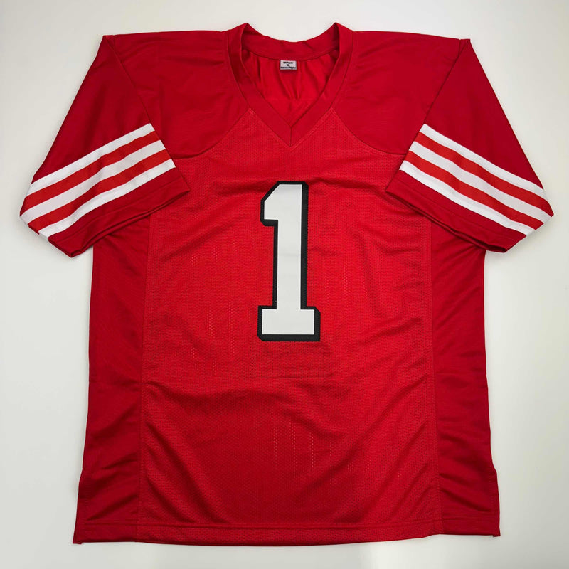 Autographed/Signed Deebo Samuel San Francisco Red Alternate Football Jersey JSA COA