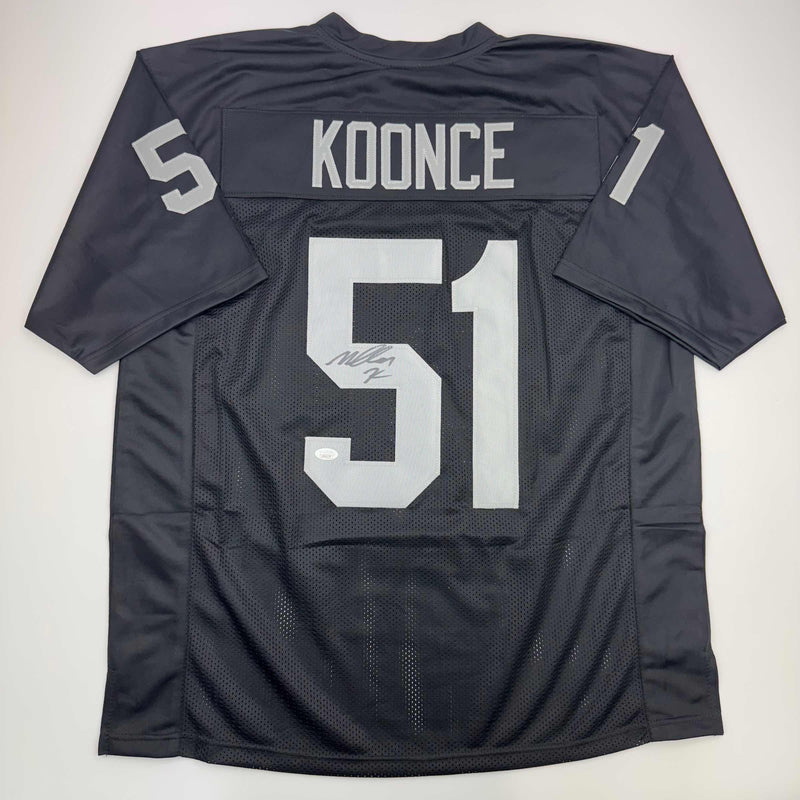 Autographed/Signed Malcolm Koonce Las Vegas Oakland Black Football Jersey JSA COA