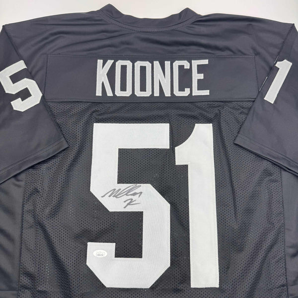 Autographed/Signed Malcolm Koonce Las Vegas Oakland Black Football Jersey JSA COA