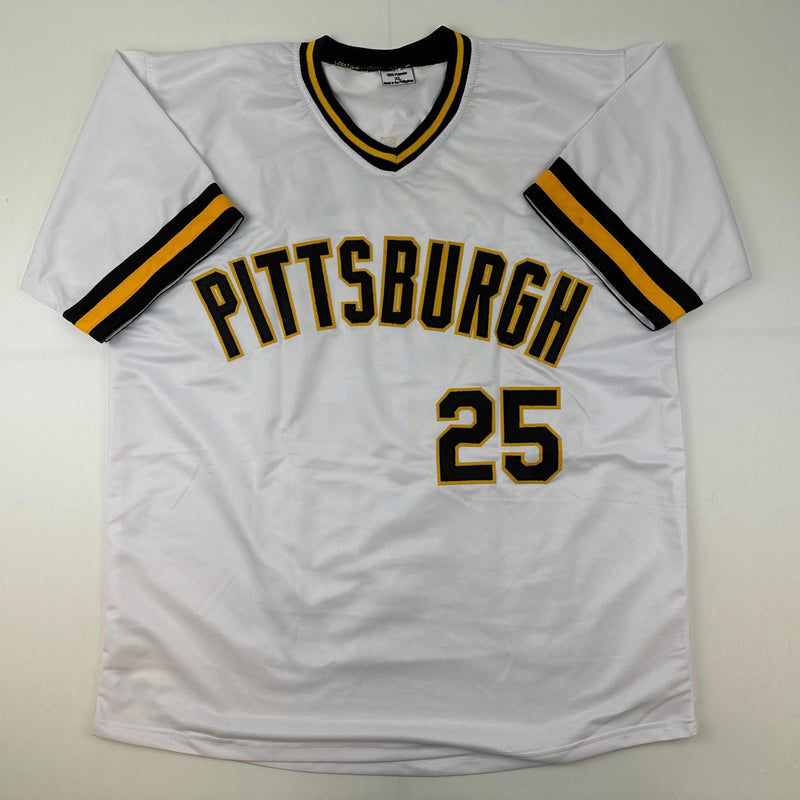 Autographed/Signed Bobby Bonilla Artwork Pittsburgh Pirates White Baseball Jersey JSA COA