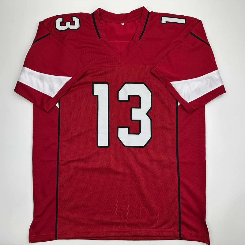 Autographed/Signed Kurt Warner Arizona Red Football Jersey JSA COA