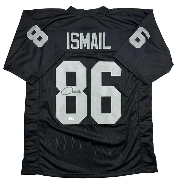 Autographed/Signed Raghib Ismail Rocket Oakland Black Football Jersey Beckett BAS COA