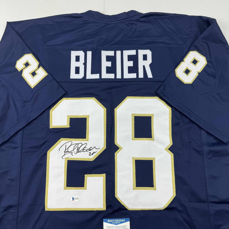 Autographed/Signed Rocky Bleier Notre Dame Blue College Football Jersey JSA COA