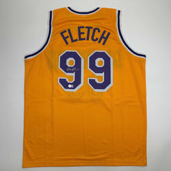 Autographed/Signed Chevy Chase Fletch Los Angeles LA Yellow Basketball Jersey Beckett BAS COA