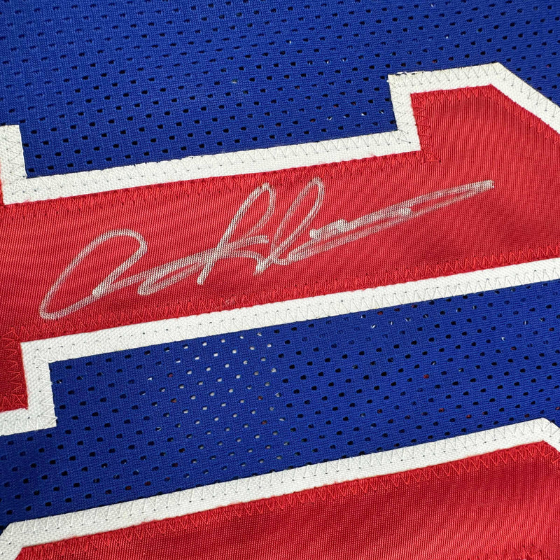 Autographed/Signed Dennis Rodman Detroit Blue Basketball Jersey Beckett BAS COA