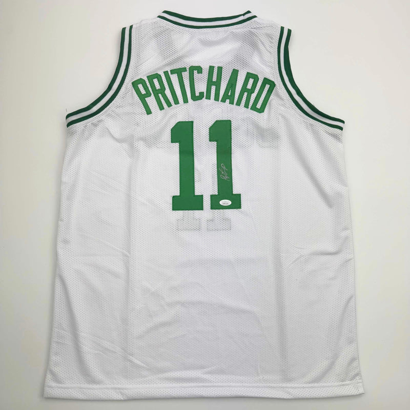Autographed/Signed Payton Pritchard Boston White Basketball Jersey JSA COA