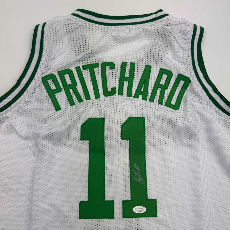 Autographed/Signed Payton Pritchard Boston White Basketball Jersey JSA COA