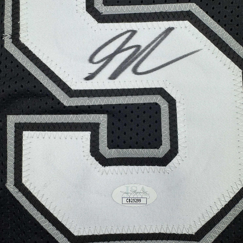 Autographed/Signed Stephon Castle San Antonio Black Basketball Jersey JSA COA
