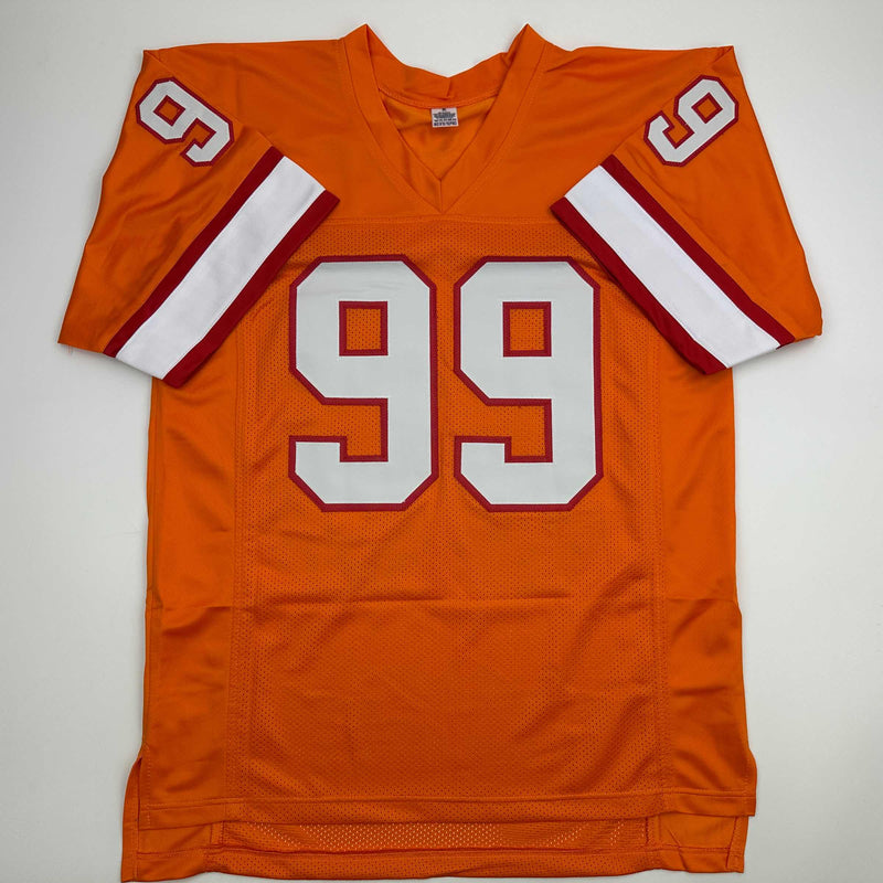 Autographed/Signed Warren Sapp HOF 13 Tampa Bay Orange Retro Football Jersey Beckett BAS COA