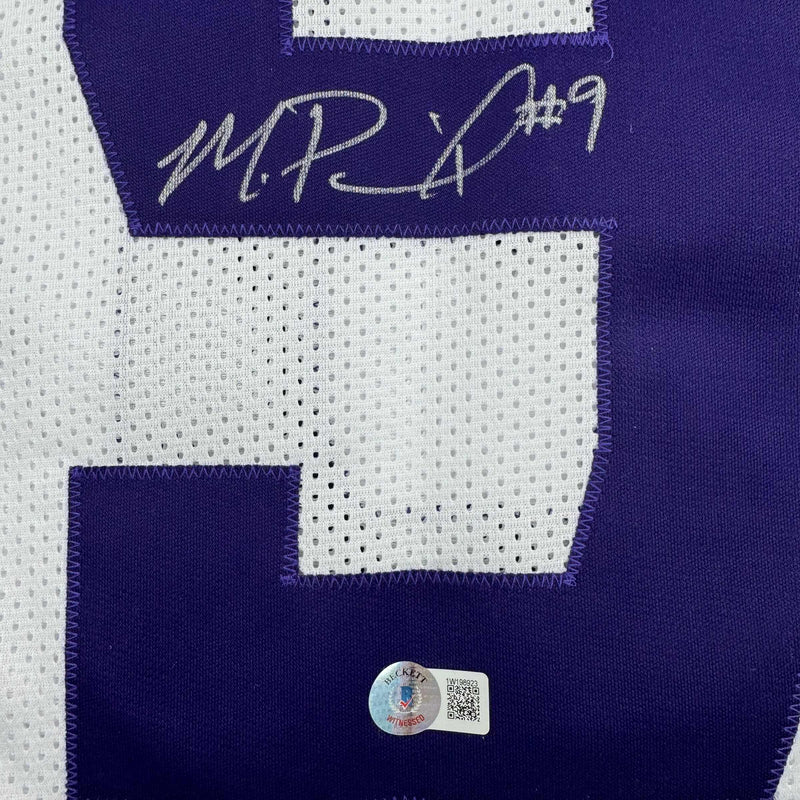 Autographed/Signed Michael Penix Jr. Washington Huskies White College Football Jersey Beckett BAS COA
