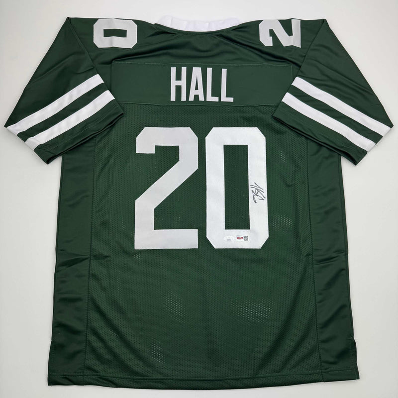 Autographed/Signed Breece Hall New York Green Football Jersey JSA COA