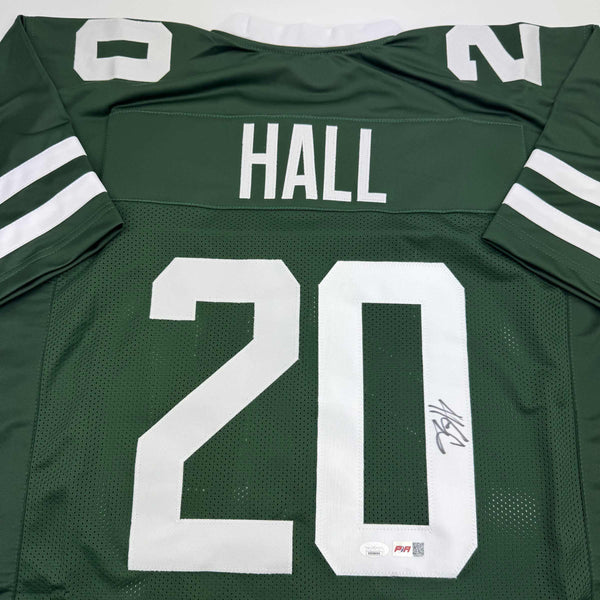 Autographed/Signed Breece Hall New York Green Football Jersey JSA COA