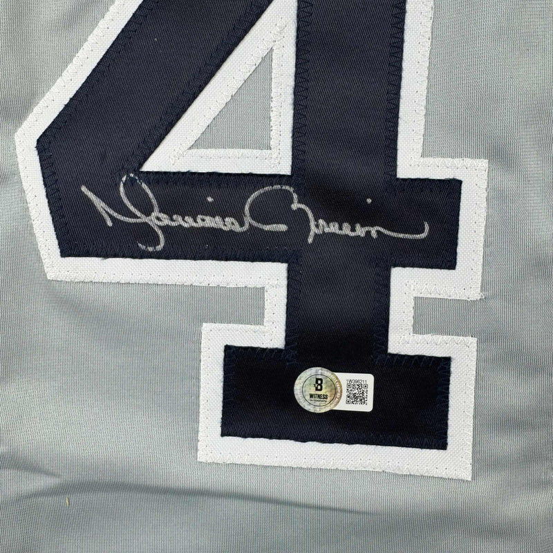 Autographed/Signed Mariano Rivera New York Grey Baseball Jersey Beckett BAS COA Holo