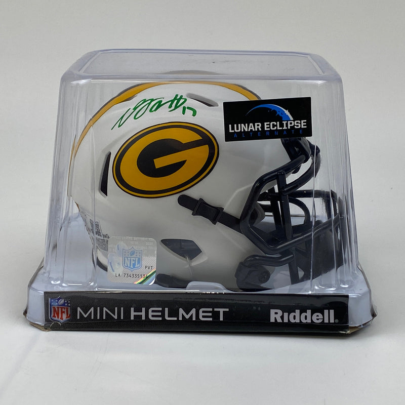 Autographed/Signed Davante Adams Green Bay Packers Lunar Eclipse Football Mini Helmet Beckett BAS COA