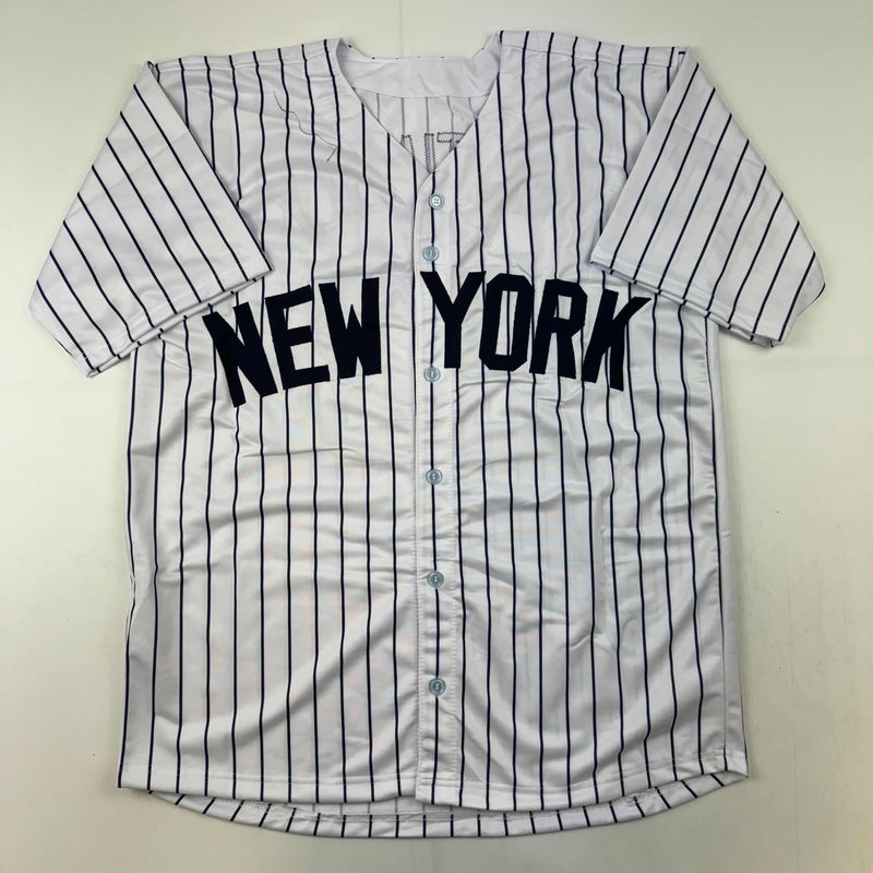 Autographed/Signed Don Mattingly New York Pinstripe Baseball Jersey Beckett BAS COA