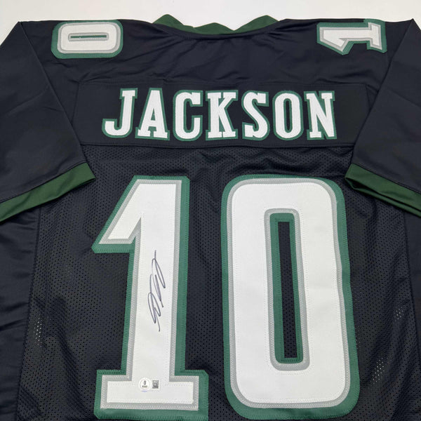 Autographed/Signed DeSean Jackson Philadelphia Black Football Jersey Beckett BAS COA