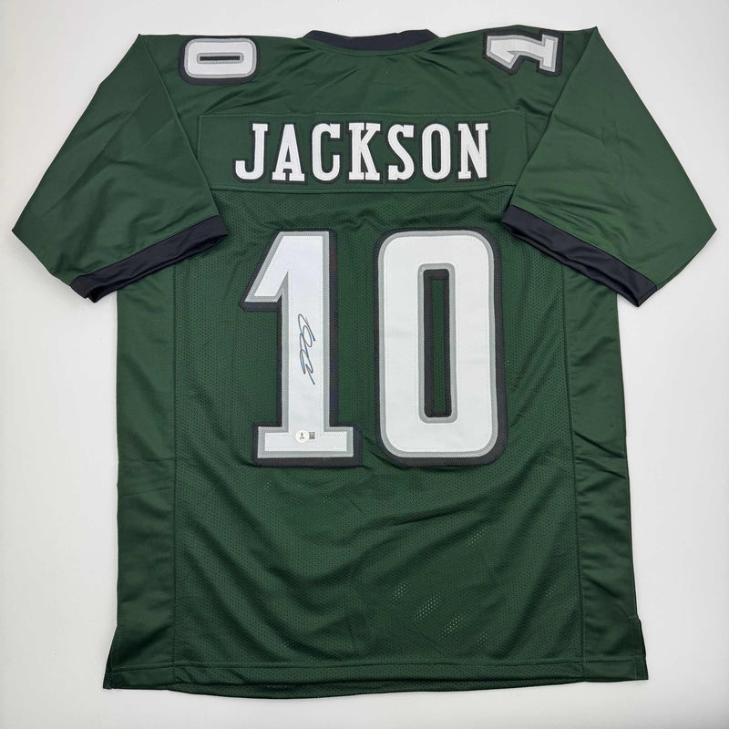 Autographed/Signed DeSean Jackson Philadelphia Green Football Jersey Beckett BAS COA