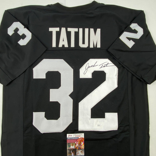 Autographed/Signed Jack Tatum Oakland Black Football Jersey JSA COA #2