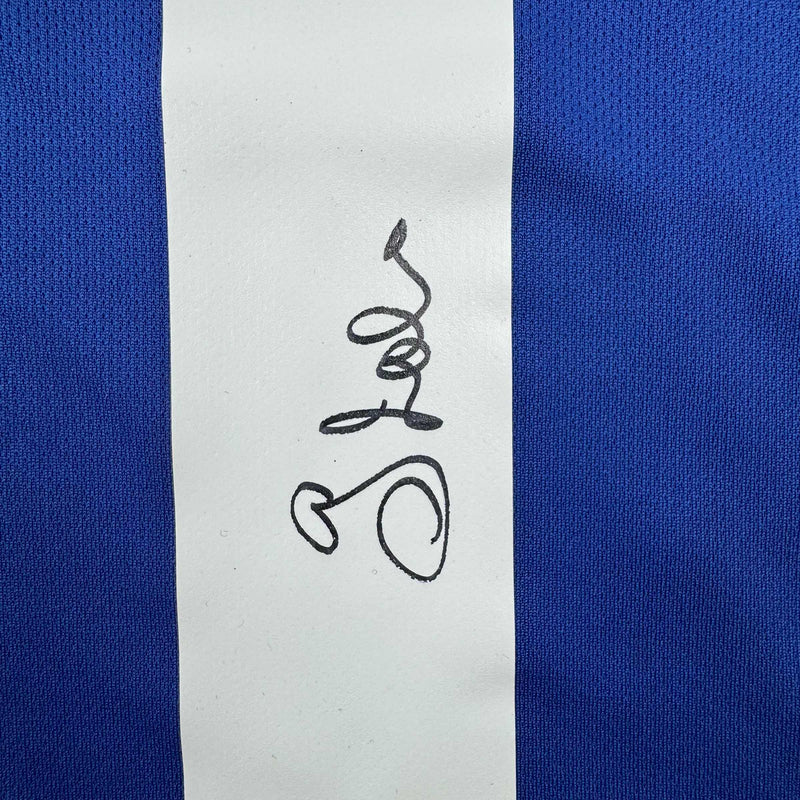 Autographed/Signed Gianfranco Zola Italy Blue Soccer Futbol Jersey Beckett BAS COA