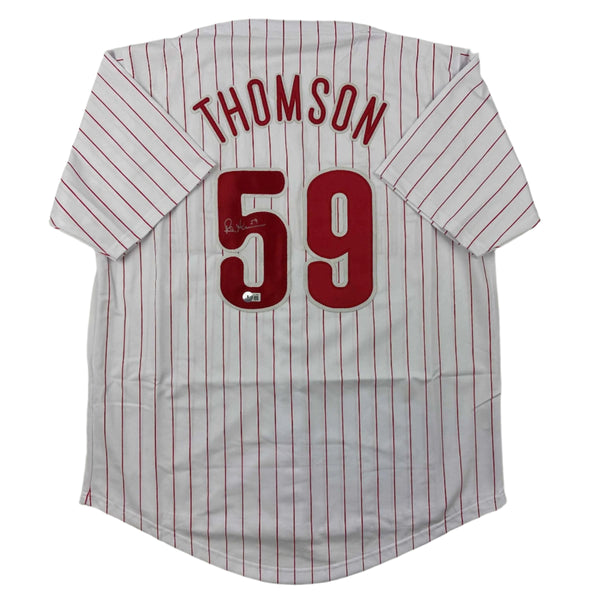 Autographed/Signed Rob Thomson Philadelphia Pinstripe Baseball Jersey Beckett BAS COA