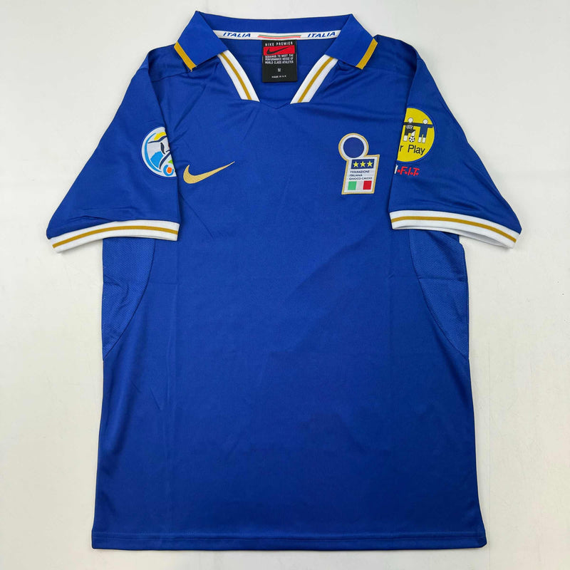 Autographed/Signed Gianfranco Zola Italy Blue Soccer Futbol Jersey Beckett BAS COA