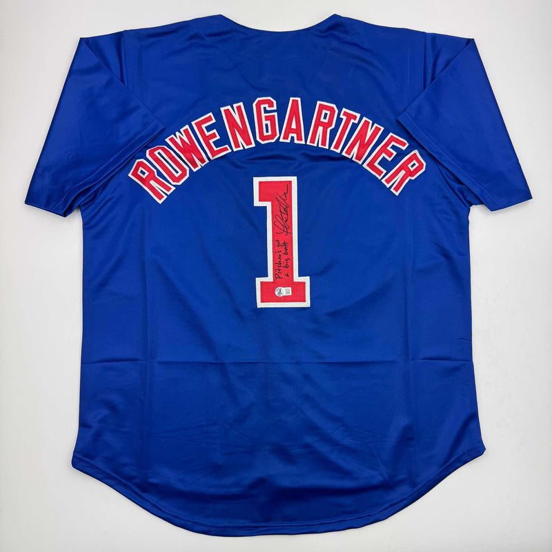 Autographed/Signed Thomas Ian Nicholas Rookie Of The Year Chicago Blue Baseball Jersey Beckett BAS COA