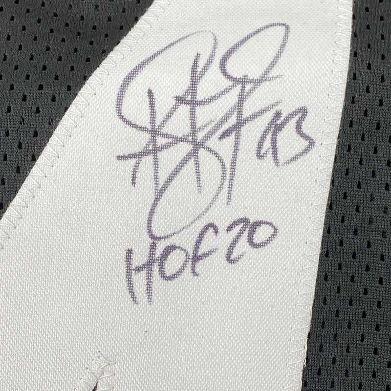 Autographed/Signed Troy Polamalu HOF 20 Pittsburgh Black Football Jersey Beckett BAS COA