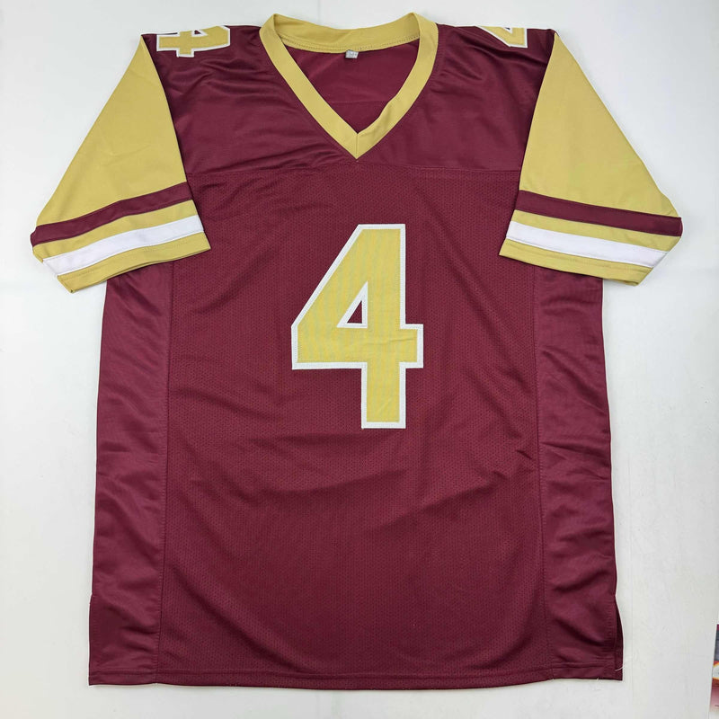 Autographed/Signed Zay Flowers Boston College Maroon Football Jersey Beckett BAS COA