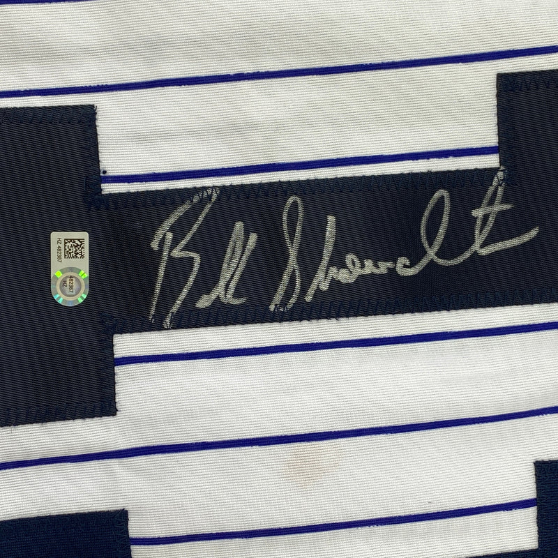 Autographed/Signed Buck Showalter New York Pinstripe Baseball Jersey MLB COA