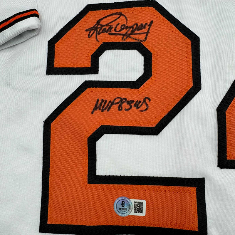 Autographed/Signed Rick Dempsey "MVP 83 WS" Baltimore White Baseball Jersey Beckett BAS COA