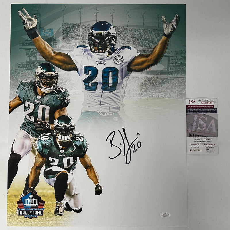 Autographed/Signed Brian Dawkins Philadelphia Eagles 16x20 Football Photo JSA COA