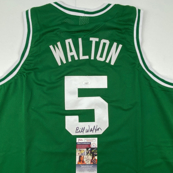 Autographed/Signed Bill Walton Boston Green Basketball Jersey JSA COA