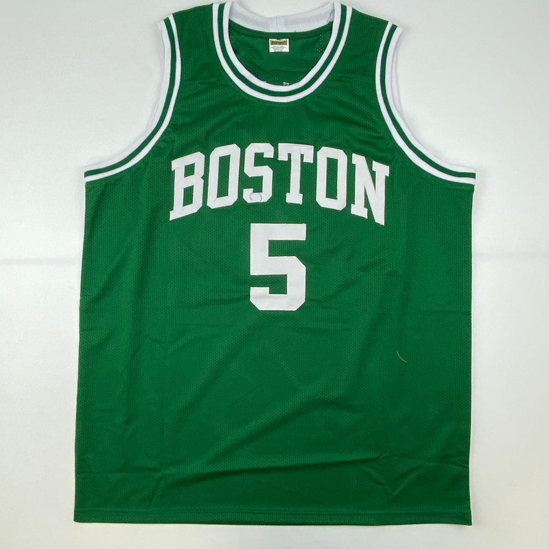 Autographed/Signed Bill Walton Boston Green Basketball Jersey JSA COA