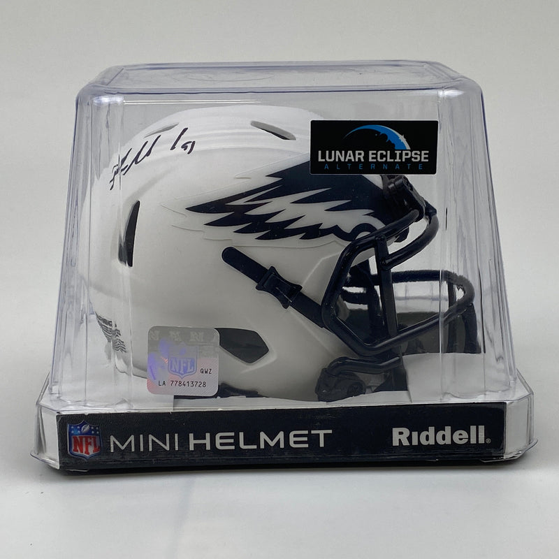 Autographed/Signed Fletcher Cox Philadelphia Eagles Lunar Eclipse Mini Football Helmet Beckett BAS COA
