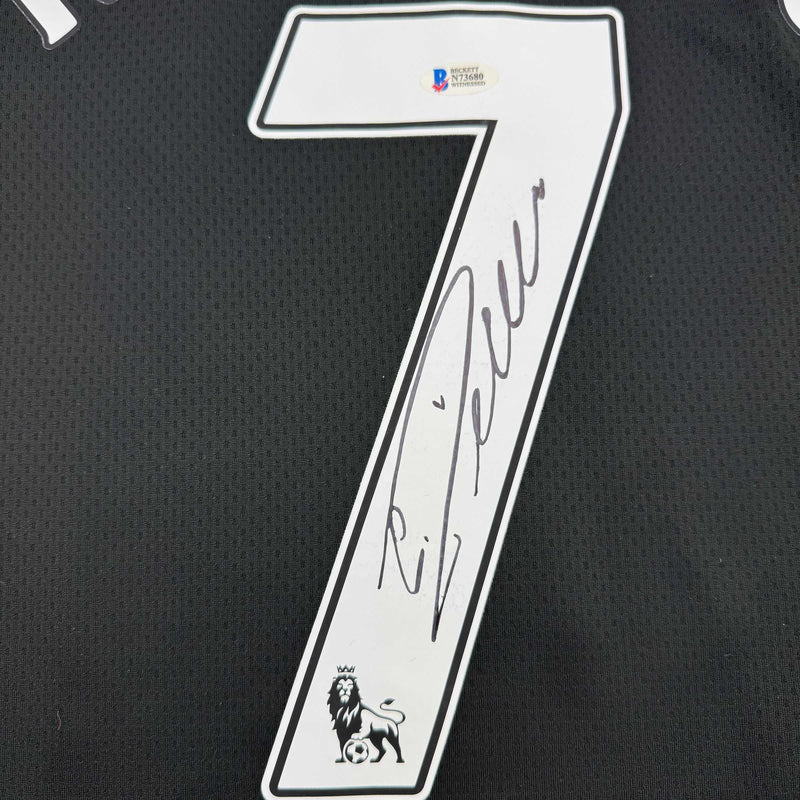 Autographed/Signed Cristiano Ronaldo Manchester United Black Soccer Jersey Beckett BAS COA #3