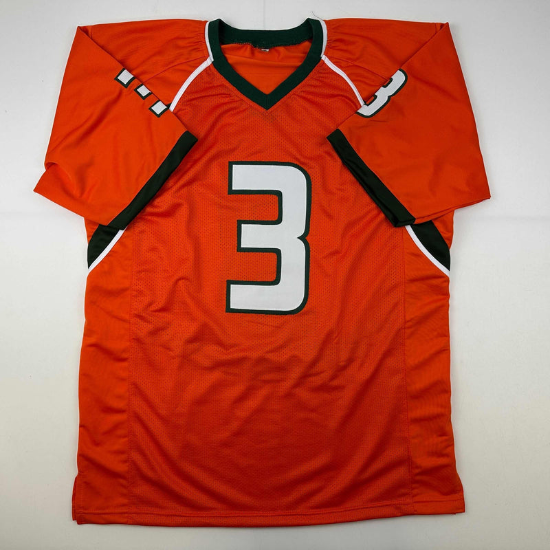 Autographed/Signed Frank Gore Miami Orange Football Jersey JSA COA