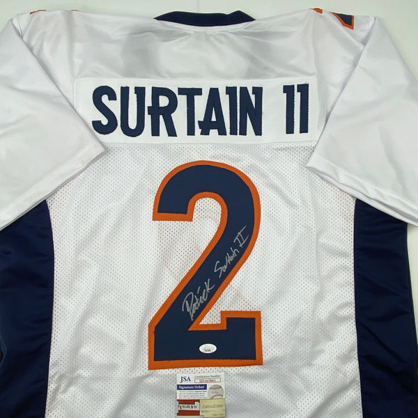 Autographed/Signed Patrick Surtain II Denver White Football Jersey JSA COA