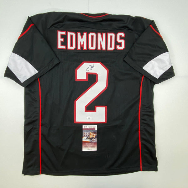 Autographed/Signed Chase Edmonds Arizona Black Football Jersey JSA COA