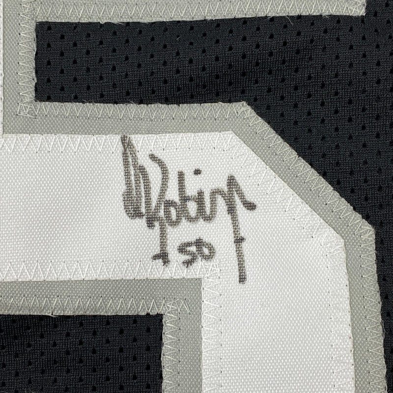 Autographed/Signed David Robinson San Antonio Black Basketball Jersey JSA COA