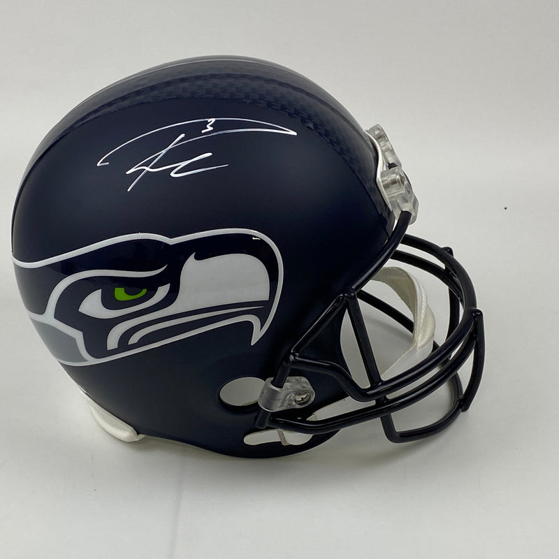 Autographed/Signed Russell Wilson Seattle Seahawks Full Size FS F/S Replica Football Helmet Beckett BAS COA
