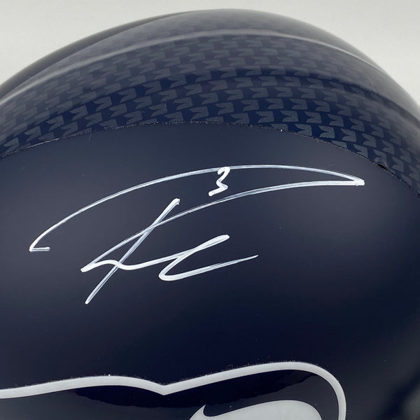 Autographed/Signed Russell Wilson Seattle Seahawks Full Size FS F/S Replica Football Helmet Beckett BAS COA